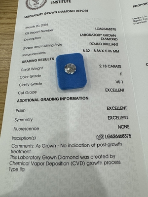 comprar F VS1 3EX CVD Laboratório Diamante cultivado DIY online manufacture