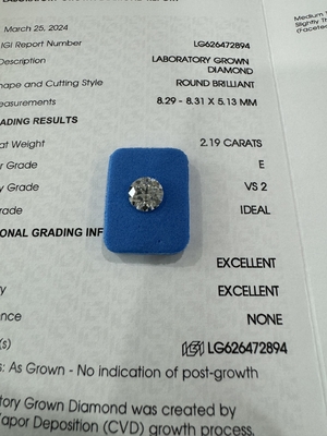 comprar 2.19 Carat E VS2 3EX CVD Laboratório Crescido Diamante Forma Redonda online manufacture