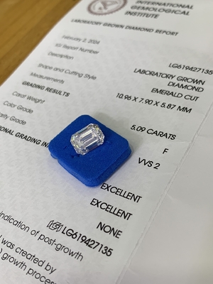 comprar Sintético 5.09CT F VVS2 2EX CVD Laboratório Criado Diamante Esmeralda Corte online manufacture