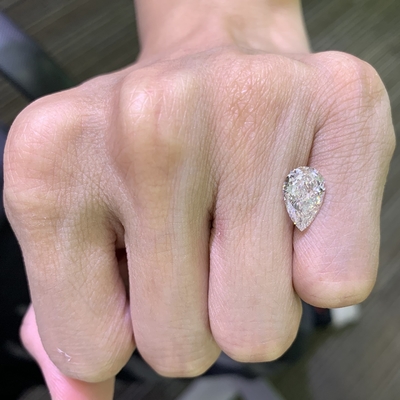 comprar 2.36CT F VVS2 EX VG Pear Cut CVD Loose Diamantes cultivados em laboratório online manufacture