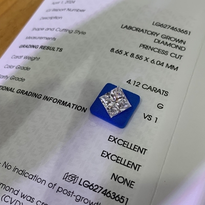 comprar 4.12CT G VS1 2EX CVD Laboratório Criado Princesa Corte Diamante para a fabricação de jóias online manufacture