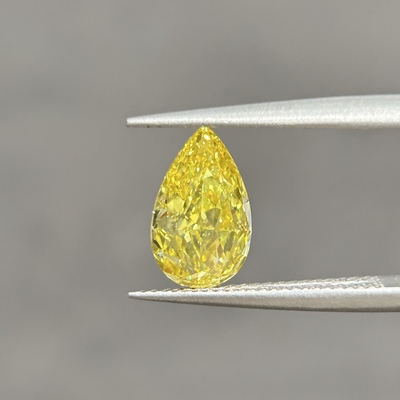comprar 1.7ct Diamante cultivado em laboratório Pear Cut CVD Fancy Vivid Yellow VS1 2EX N IGI online manufacture