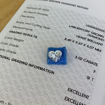 comprar 3.02ct Laboratório Crescido CVD em forma de coração Diamante F SI1 2EX N IGI LG566326237 online manufacture