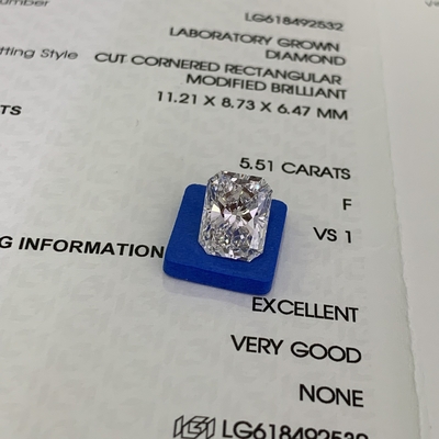 comprar 5.51ct Radiant Cut Lab Crescido Diamante CVD F VS1 EX VG N IGI LG618492532 online manufacture