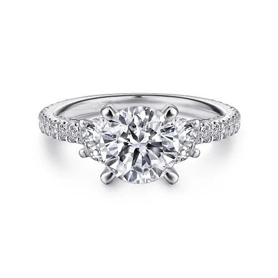 comprar 18K 14K 10K Ouro Sólido Jóias personalizadas 2 quilates Def Vvs Claridade Cvd Oval Cut Laboratório Crescido Diamante 3 Stone Rings fábrica online manufacture