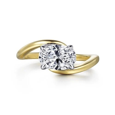 comprar 18K 14K 10K Ouro Sólido Jóias personalizadas 2 quilates Def Vvs Claridade Cvd Oval Cut Laboratório Crescido Diamante 3 Stone Rings fábrica online manufacture