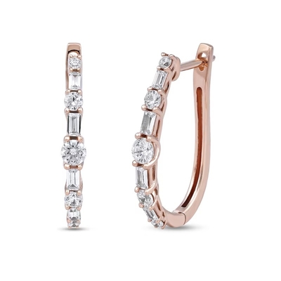 comprar 10K 14K 18K ouro maciço homem feito laboratório crescido diamantes brincos de laço baguette corte online manufacture