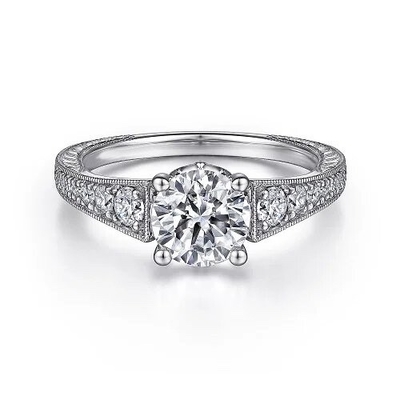 comprar Anel de noivado de diamante de corte redondo de laboratório com anel de casamento VVS HPHT online manufacture