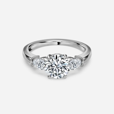 comprar 2 quilates de laboratório de diamantes crescidos Anel de pontas de configuração de laboratório de diamantes crescidos Banda de casamento mulheres online manufacture