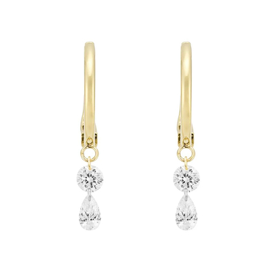 comprar 0.38 quilates Laboratório Criado Diamante Loop brincos VVS Claridade HPHT Pear Corte em DEFGH online manufacture
