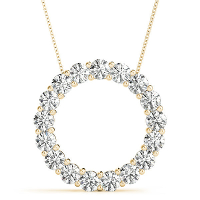 comprar Estilo clássico 18K 14K 10K Ouro Sólido Claridade CVD Redonda Corte Bezel Laboratório Crescido Colar de Diamante online manufacture