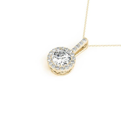 comprar 18K 14K 10K Ouro Sólido Claridade CVD Corte Redondo Bezel Laboratório Crescido Diamante Colar com Pedra Preta online manufacture