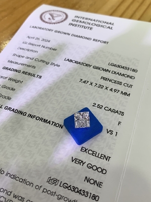 2.52 quilates F Cor VS1 Claridade EX VG CVD Laboratório feito Diamantes
