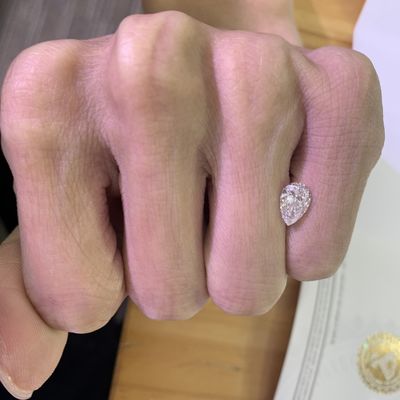 1.26CT F Cor VVS2 Claridade 2EX Forma de pera Diamantes produzidos em laboratório