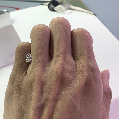1.02 quilates F VS1 2EX Forma de pêra sintética CVD Diamantes cortados em laboratório