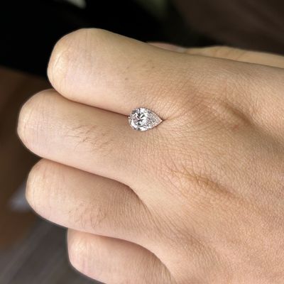 1.04 quilates E Cor VS2 Claridade 2EX CVD Pear Cut Diamantes cultivados em laboratório