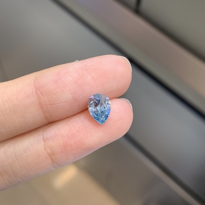 Certificado IGI 1.13ct Crescido em laboratório Diamante de Pera Cortado CVD Intenso Azul VS2 2EX N
