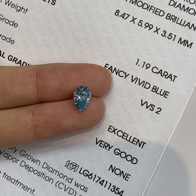 1.19 quilates VVS2 2EX N IGI em forma de pera Diamante cultivado em laboratório