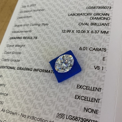 6.01 quilates E Cor VS1 Claridade Laboratório Criado Diamantes OEM ODM