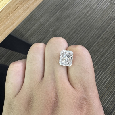 6.56 quilates Radiant Cut Diamond Lab Cultivado SI1 Claridade F Cor