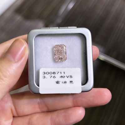 CVD 3.76ct Diamante rosa sintético Criado em laboratório Diamante de corte radiante