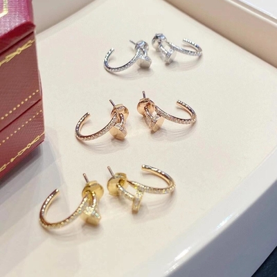 Diamante Natural 0,51 quilates Brincos de unhas 18k Brincos de Ouro Sólido VS GH