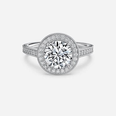 IGI Laboratório Crescido Halo Diamond Ring VVS Claridade HPHT Pear Cut