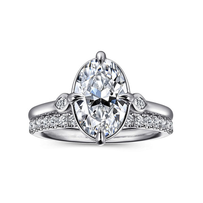 Anel de Casamento de Diamante de Estilo Clássico em Laboratório