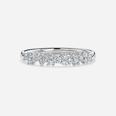 Anel de casamento de diamante de corte redondo de 1 quilate