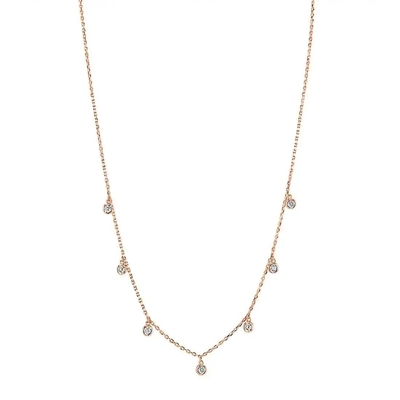 Colar de diamante de corte redondo de laboratório 18K 14K 10K ouro sólido